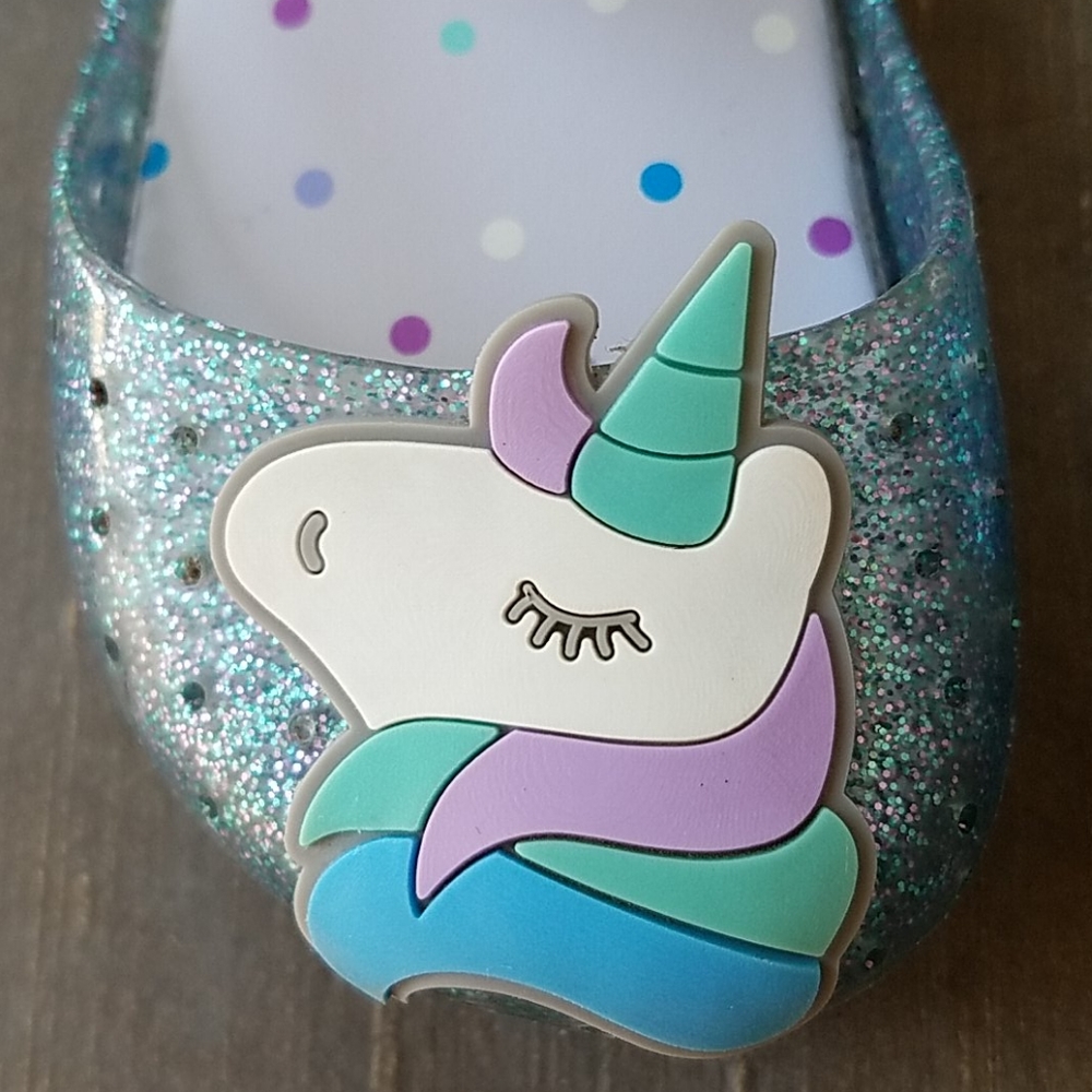 Cat and Jack Unicorn Blue Sparkle Jellies - Picture 2 of 7